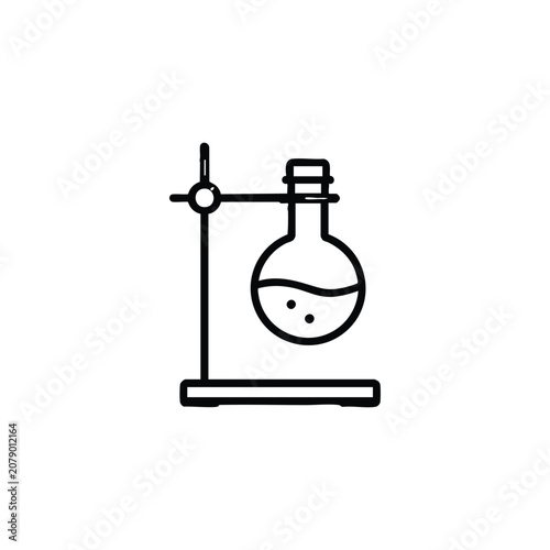 Laboratory flask laboratory flask medicaments black and white vector icon