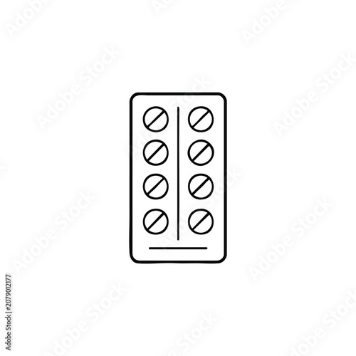 Medical blister pack medical blister pack medicaments black and white vector icon