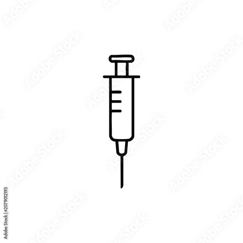 Medical syringe medical syringe medicaments black and white vector icon