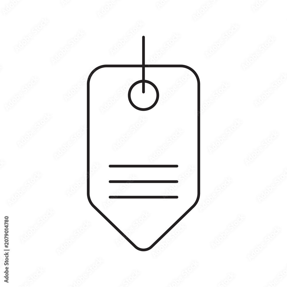 Fototapeta premium Pointed price tag line icon, sharp label outline symbol