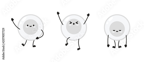 Tableau sur toile Cute white blood cell character design