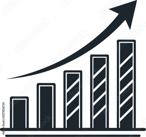 business graph on white background