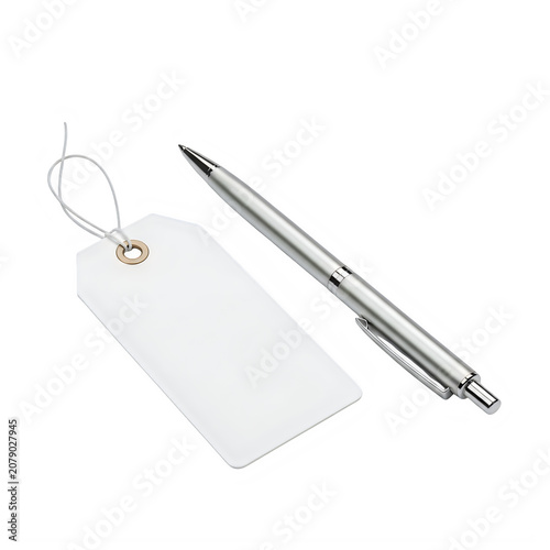 White envelope with pen and keychain