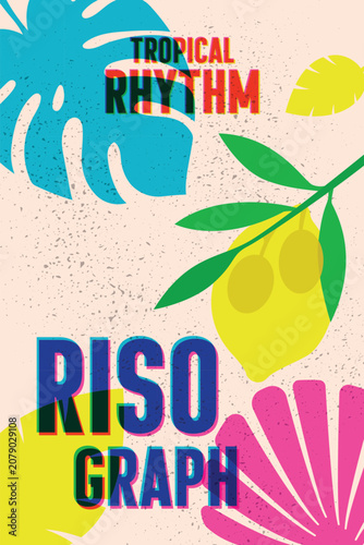 Risograph Tropical Rhythm Poster Design