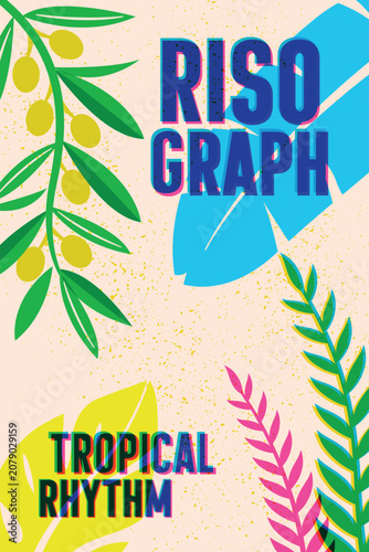 Risograph Tropical Rhythm Poster Design 