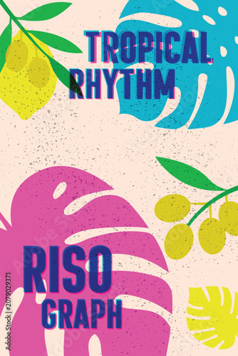 Risograph Tropical Rhythm Poster Design