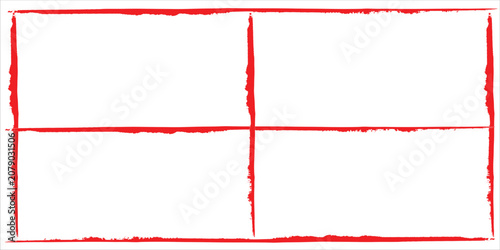 Red Grunge Border Frame With Blank White Center For Backgrounds Posters Invitations And Design