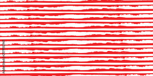 Red and White Hand-Painted Horizontal Stripes Pattern — Bold Brushstroke Background for Festive and Graphic Design
