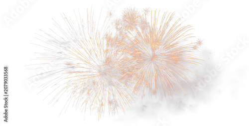 Foto Realistic holiday fireworks with bright light explosion PNG