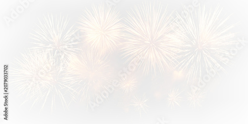 Foto Bright festive explosion with glowing transparent fireworks PNG