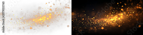 Foto Golden light particles with elegant festive sparkle PNG