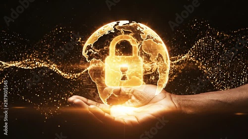 Cyber Security and Global Data Protection Concept. 4K Video