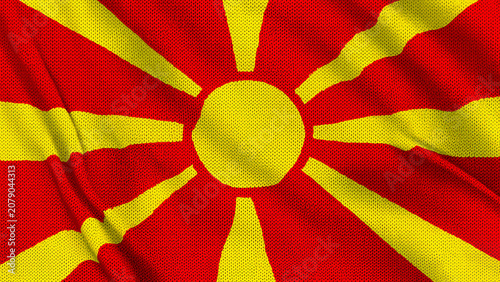 flag of macedonia. macedonian flag waving