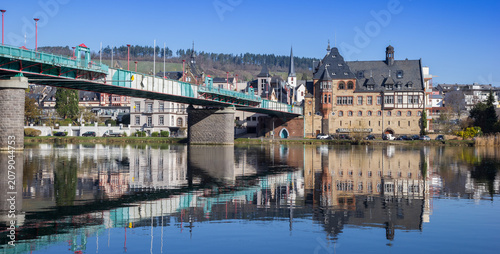 Fotografie Panorama of the bridge over the Mosel river in Traben-Trarbach, Germany