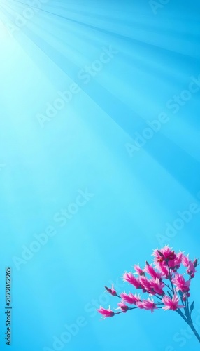 Soft blue background with subtle rays and digital lines, clean, creative