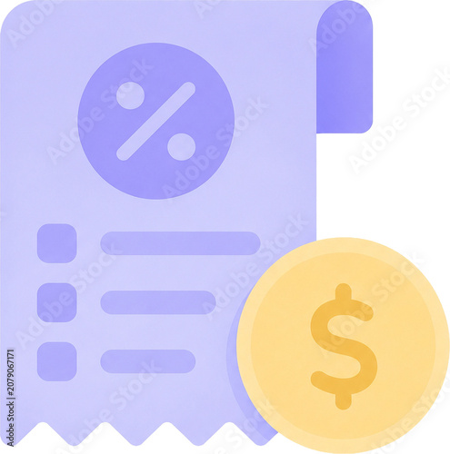 Flat Pastel Financial and Business Icon Clipart Set Isolated on Transparent Background