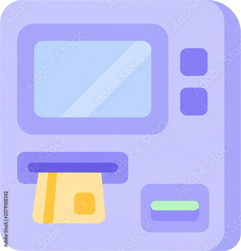 Flat Pastel Financial and Business Icon Clipart Set Isolated on Transparent Background