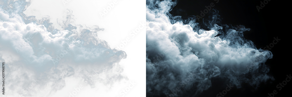 Obraz premium Soft gray smoke plume with airy transparency and fading glow PNG