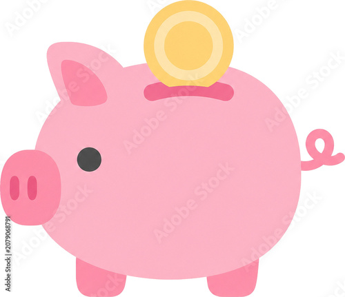 Flat Pastel Financial and Business Icon Clipart Set Isolated on Transparent Background