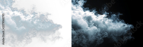 Tableau sur toile Soft gray smoke plume with airy transparency and fading glow PNG