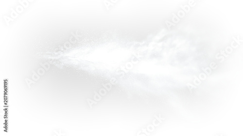 Tableau sur toile Tapioca flour explosion with white dust and particle motion effect
