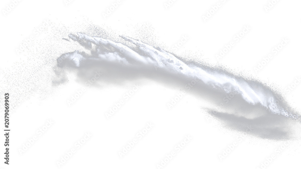Fototapeta premium White tapioca flour explosion with fine dust cloud isolated background