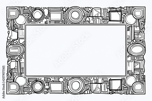 a black and white image of a frame with a pattern