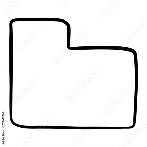 A hand-drawn folder icon representing files, directories, and document organization.
