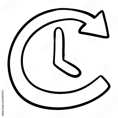 A hand-drawn history icon representing recent activity, records, and timelines.