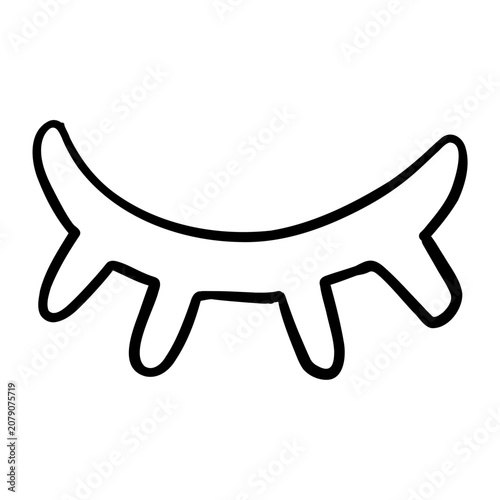 A hand-drawn eye off icon representing hidden content, privacy, and visibility control.