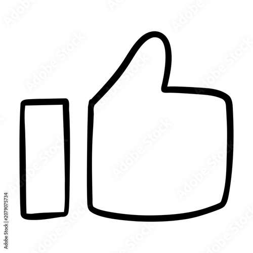 A hand-drawn thumbs up icon representing approval, success, and positive feedback.