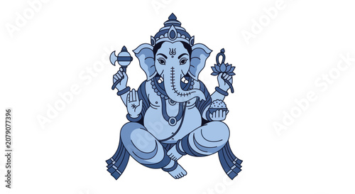 Fotografie Lord ganesha seated in a traditional and meditative posture