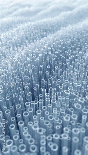 Hypnotic wave motion travels through dense translucent rods forming elegant premium abstract cinematic textures