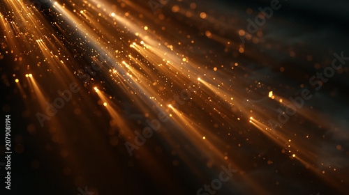 Warm Amber and Honey Dramatic God Rays with Golden Bokeh
