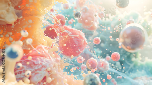 Protein molecule concept illustrating molecular biology and biomedical science.