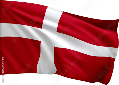 Foto Denmark Flag PNG with Transparent Background, Waving National Flag of Denmark, D