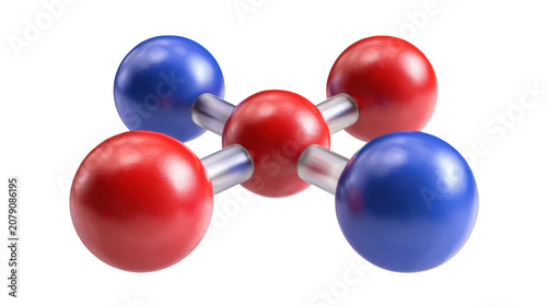 Colorful molecular structure model representing scientific chemistry education research concept isolated on white background with realistic three dimensional illustration