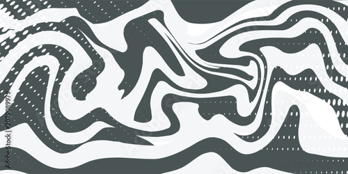A seamless abstract pattern featuring bold, flowing black and white zebra-like stripes.
