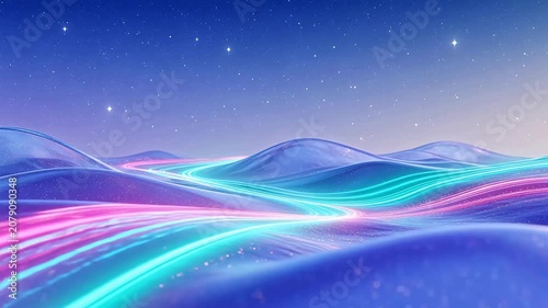 Abstract colorful glowing landscape