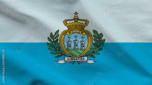 Принти на полотні National flag of San Marino on wavy cloth