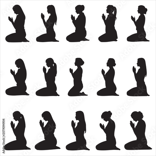 Praying Woman Silhouette