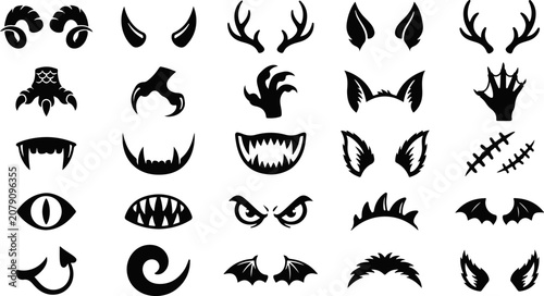 Halloween makeup face stickers monster eyes mouths and accessories