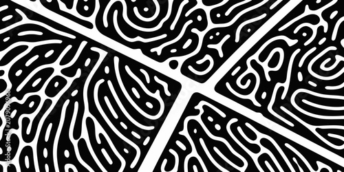 Foto Abstract organic pattern with interwoven lines on a white background