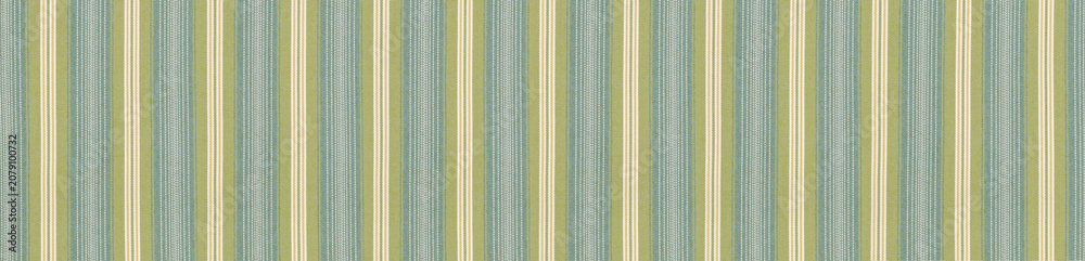 Fototapeta premium Classic blue and green multi stripe vertical pattern cotton fabric texture