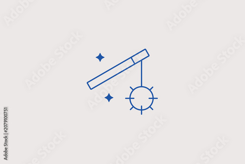 Tableau sur toile Medieval spiked flail mace weapon line icon for fantasy board game