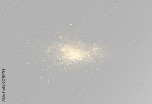 Gold dust cloud with sparkling glitter particles luxury abstract decorative powder texture for festive designs