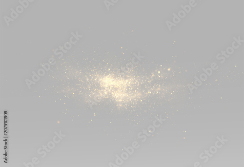 Golden powder dust particles with glitter sparkle luxury decorative abstract festive confetti texture