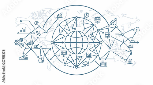 Global network and communication concept.