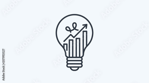 A lightbulb with a graph and scissors.