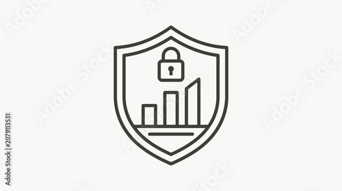 Secure data protection and safety icon.